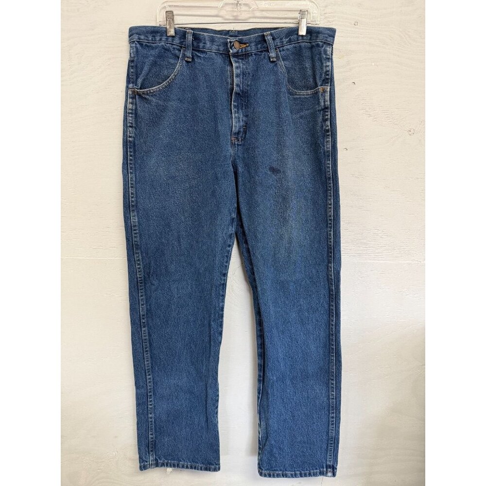 Rustler Jeans 35x32 Blue‎ Straight Denim Relaxed Cotton Mens